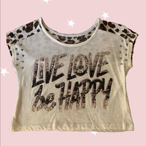 Cheetah Print Justice Girls Crop top